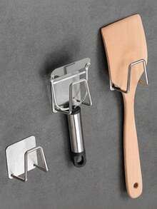 1pc Stainless Steel Sink Sponge Holder - No Drilling Required, Wall-Mounted Design, Dual Hooks, Perfect For Holding Sponges And Small Tools, Keeps Countertop Clean, Suitable For Dish Sponges, Stainless Steel Kitchen Sink Organizer - Adhesive Installation, No Drilling Sponge Holder And Drainer | Wall-Mounted Storage Hooks For Hanging Clothes And Accessories, Rust-Resistant Stainless Steel Sink Caddy - Keeps Your Kitchen Accessories Dry And Organized! - Multicolor - View 7