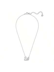 Swarovski SWAN 經典銀天鵝鎖骨鏈銀色鏈條項鍊女母親節禮物聖誕節禮物女友禮物生日禮物時尚項鍊女 - 銀色 - 查看 5