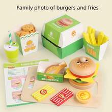 A Set Of Colorful Simulated Wooden Burger And Sandwich Play Toys, Classified And Stacked Toys, Parent-Child Interactive Toys, With Playful Expressions - Perfect As A Role-Playing Toy And An Ideal Gift For Back To School, Birthdays, Easter, Christmas, Halloween And Other Holidays. Toy Food Set, Lively Design, Using Durable Wooden Structure