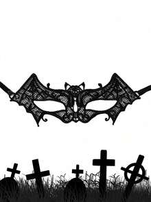 2 个性感黑色蕾丝眼罩、万圣节服装派对面具化妆舞会道具、万圣节派对用品、派对道具、万圣节气氛用品、恶搞装扮装饰、合身、装扮舞会、面具派对 - 彩色 - 查看 6
