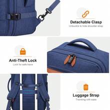 UKEIN 5PCS Travel Backpack Carry On Backpack 42L Flight Approved, Expandable Laptop Backpack With Packing Cubes & Shoe Pocket, Water Resistant Luggage Backpack For Men Women, TSA Approved, Large Backpack - Màu xanh lam - Xem 5