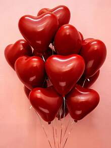 20pcs 10-Inch Pomegranate Red Heart Shaped Latex Balloons, Suitable For Birthday Party Decoration, Valentine's Day Decoration, Proposing To Lover, Engagement Decoration, Wedding Decoration, Room Decoration, Outdoor Photography Props, Christmas Decorations, Christmas Home Decor