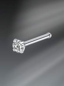 CIZME 1pc/Set 20G Titanium Steel G23 Nose Rings For Women Men,Silver Clear Diamond CZ L Shaped Nose Studs Top 1.5mm 2mm 2.5mm 3mm CZ Nose Piercing Jewelry Nose Ring Studs Jewelry - Silver - View 19