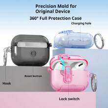 Brand New Creative Design, Compatible With Apple AirPodsPro 2/3 Earphone Case, Transparent Lock TPU Soft Earphone Shell, AirPods4 Protective Case