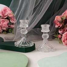 3/2 szt./1 szt. szklanych świeczników, stojące europejskie retro tłoczone kryształowe świeczniki, dekoracja stołu w salonie na walentynki, aromaterapeutyczna podstawa świecy, romantyczna dekoracja - świeczniki i świeczniki do domu, salonu, sypialni, hotelu/restauracji/przestrzeni komercyjnej - idealne na wesela, walentynki i Nowy Rok