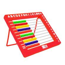 Ábaco Didáctico Multifuncional en Rojo Intenso ZIN ZIN-0081, Juguete Educativo de Conteo, Matemáticas y Abecedario (Unidad, Decena, Centena), Herramienta de Aprendizaje Temprano para Niños y Niñas, Material Escolar y Preescolar - Rojo - Ver 1