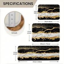 Bright Modern Kitchen White Cabinetry Gold Hardware Black Base White Marble-Like Streaks Gold Veins Dots Runner Rug Stainless Steel Pots Wooden Spoon Countertop Kitchen Items Green Outdoor Scene Patio - 彩色 - 查看 6