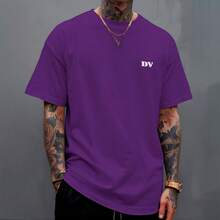 T-Shirt Camiseta DV Blusa Minimalista Manfinity 100% Algodão Street Wear - Violeta - Visão 1