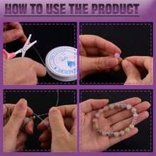 681Pcs 12 Colors 8mm Glass Jade Beads Bracelet Making Kit Includes Pendants Charms Spacer Beads Elastic Strings Scissors For DIY Necklace Beginners Girls' Birthday Gift