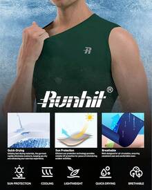 GYHSRunhit Sleeveless Compression Shirt Men Top Athletic Muscle Shirts Men - 墨綠色 - 查看 5