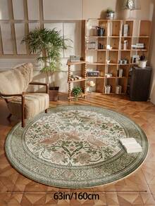 1 件绿色圆形地毯，波西米亚复古图案，10 毫米厚绒毛，触感柔软舒适，易于保养，防滑底背，适用于大堂、卧室、客厅、浴室、厨房、办公室、房间装饰和节日庆典。 - 綠色 - 查看 14