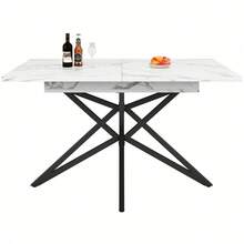 Dining Tables - White + MDF + Metal - View 11