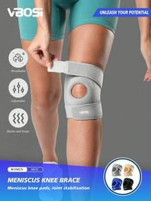 Adjustable Knee Brace Knee Protector With Breathable Holes, Unisex Mountaineering Basketball Cycling Running Sports Brace For Mountaineering Basketball Running Weightlifting Gym Accessories Knee Brace Sports Knee Brace Gym Knee Brace - Multicolor - View 3