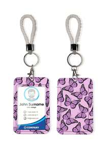 1pc Butterfly Print Fashion Personalized Cartoon Pull-Tab Card Holder Keychain Bag Pendant, Student Wristband Card Holder, Ladies Wristband Card Holder, ID Bus Protection Case, Student Campus Card Protection Case - Multicolor - View 8