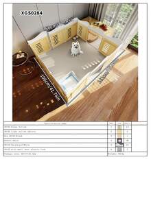 Pet Fence, Dog Barrier With Litter Box, Indoor Use For Small/Medium Dogs, Freestanding Combination Dog Crate - Multicolor - View 12