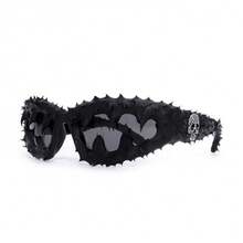 1 Pc Steampunk Fashion  Personality Small Frame Sunglasses Handcrafted Black Resin Tooth Skull Gelcoat Sunglasses - Hộp sọ răng bằng nhựa vinyl màu đen và đỏ sáng - Xem 6