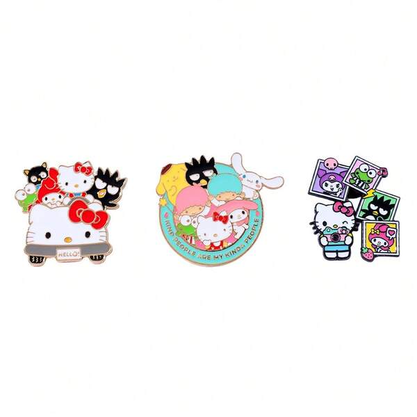 Sanrio Drăguț Desene Animate Stil Broșe Metalice Insignă Accesoriu de Modă Fierbinte pentru Îmbunătățirea Ținutelor Zilnice
