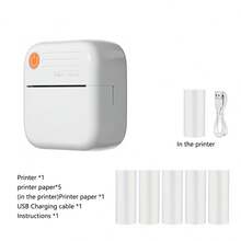 Mini Printer, Portable Thermal Inkless Printer, Suitable For Text, Notes, Photos, Course Labels, Tasks - Multicolor - View 18