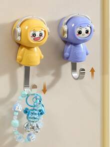 1pc Cartoon Cute Creative Adhesive Hook, Damage-Free Wall Hanging Hook ...