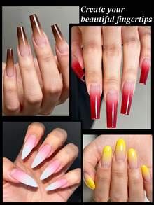 96PCS Pink Matte Dual Nail Forms Kit Full Cover Nail Mold Tips Acrylic Nail Extension Tools 4 Styles 12 Sizes Scale For Poly Nail Gel Salon Nails Design - Pink - View 5