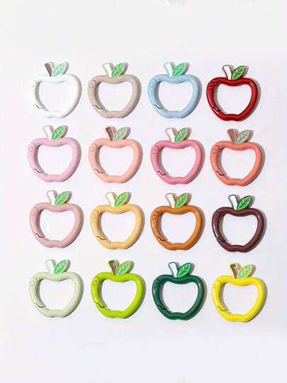 5pcs Colorful Metal O-Ring Spring Clasp Openable Round Safety Buckle, Apple Keychain, Dog Leash, Jewelry Making Accessories