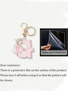 1 Stück Ballerina Mädchen Brief umkehrbarer Acryl Schlüsselanhänger für Mädchen, Kopfhörer Anhänger Zubehör, Taschen Anhänger Auto Schlüsselanhänger Geburtstagsgeschenke für Klassenkameradin Freund Kollege Brief Schlüssel Kettenanhänger