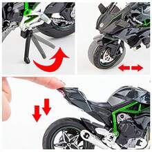 1pc Kawasaki H2R Motorcycle, Simulation Motorbike, Alloy Motorcycle Toy, 3D Motorcycle Model Collection, 1:18 Action Figure Toy Car, Motorcycle Decoration Ornaments, Birthday Gift, Holiday Present,Back To School Graduation Season Gifts - Multicolor - View 6
