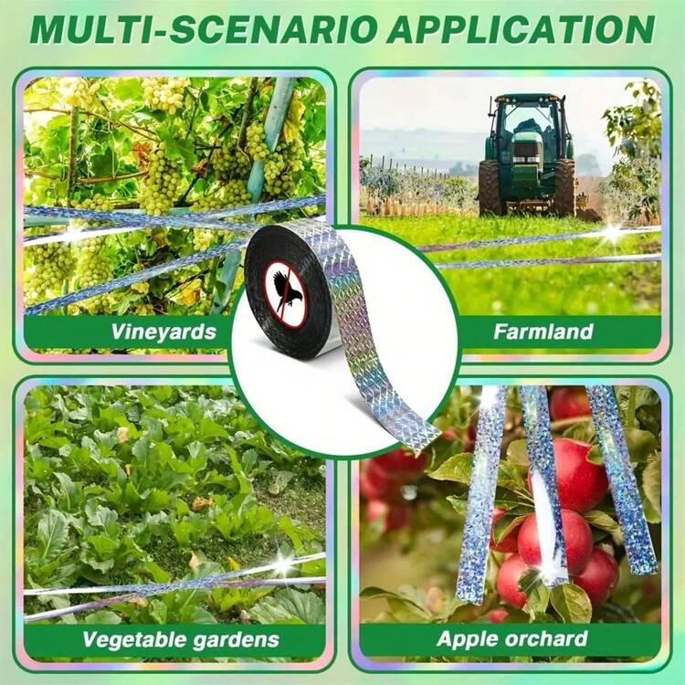1/5 rulle superreflekterande fågelavvisande tejp - slitstark fågelavvisande tejp, reflextejp mot fågelskrämma, färgglad reflekterande fågelavvisande tejp, fågelkontroll för vingårdar, avskräckande tejp för balkongduvor, väderbeständig fågelavskräck, dubbelsidig reflextejp, enkel fågelavskräckande lösning för trädgård, hem och gård, slitstarkt material, väderbeständig - Multifärgad - Visa 3