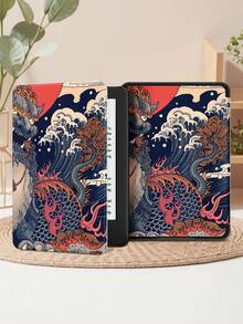 日本波浪神奈川波浪图案平板电脑保护壳，兼容 Pad 9.7/10.2/10.5/10.9/12.9/Pro 11、第 10 代，兼容三星 Galaxy Tab S6 Lite 10.4 英寸，兼容 Kindle Paperwhite 第 12 代 2024、Kindle（第 11 代）2022 年发布，柔软防摔保护，智能支架/自动唤醒/睡眠 - 彩色 - 查看 11