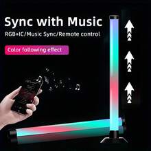 2 piezas Barra de luz LED inteligente, lámpara de mesa con cambio de color RGB, control por botón/control remoto/APP, iluminación ambiental alimentada por USB, atmósfera romántica, barras de luces LED IC RGB sincronizadas con música para PC, fiesta, habitación, sala de juegos - Barra de luz LED - Ver 6