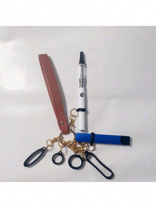 -In-1 Vape Accessory Set, Portable Anti-Lost Charm Wristlet With 6pcs Silicone Rings Vape Devices, Ideas