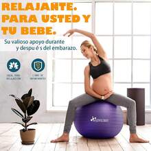 NEWKIBOU Pelota de Pilates (Fitball Anti-Burst) 25cm, 55cm, 65cm, 75cm - Pelota de Ejercicio para Yoga, Embarazo, Abdominales y Ejercicios Básicos - Incluye Bomba de Aire - azul - Ver 1