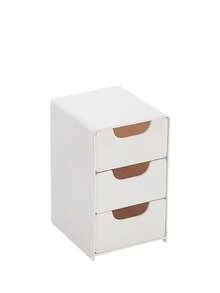 1 件白色塑料桌面收纳盒，经典可堆叠储物抽屉，适用于办公用品、珠宝、化妆品 - 节省空间的桌面配件，适合宿舍使用，书桌和抽屉整理器，用于家庭储物