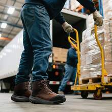Composite Toe Boots For Men – Waterproof Lightweight Non-Slip ASTM F2412-24 & ASTM F2913-24 Work Boots For Warehouse & Construction, VaporGuard-Nano - 棕色 - 查看 8