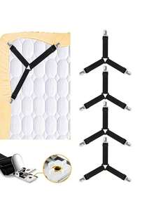 4 قطع مثبتات قابلة للتعديل للحفاظ على أغطية السرير - تثبت أركان الملاءة بإحكام، تمنع انزلاق الملاءة - متعدد الألوان - مشاهدة 9