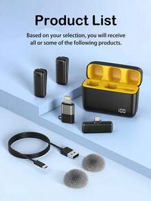 SIYAA 专业无线领夹式麦克风，具备自动配对技术、24小时充电盒和双重降噪功能 | 即插即用领夹式麦克风，兼容和PC，非常适合采访、ASMR、在线课程、Vlog、直播等应用场景。 - Lightning - 查看 13