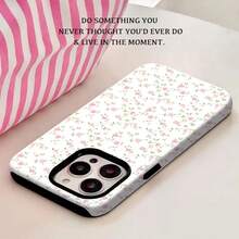 Pink Floral Girly Design Element-Design Phone Case, Suitable For IPhone Models 17,16, 15, 14 Pro Max, 13, 12, 11, XR, XS Plus Phone Cases, Made Of TPU Silicone Material, Providing Shock And - 白色LB444 - 查看 1