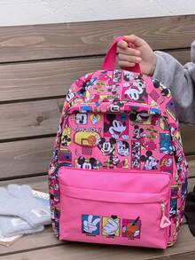 Disney Ba lô 1 chiếc, Ba lô đi dạo phố, Túi trẻ em nhiều màu, Túi đựng đồ dùng văn phòng phẩm, Túi tote đa năng, Thích hợp để mua sắm, tụ tập, làm quà tặng ngày lễ - Balo - Xem 6