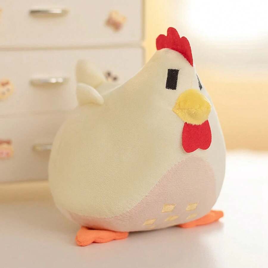 Almohada de pollo de 20cm, juguetes de peluche suaves de animales, decoración de habitación de regalo de cumpleaños para niños de de dibujos animados - B - Ver 1