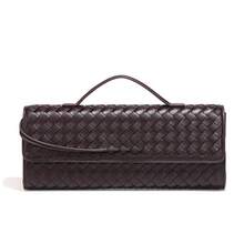 Nischen Woven Single Shoulder Organ Bag Fashion Horizontal Clutch Versatile Women's Crossbody Bag - 1893# Nho tím - Xem 1