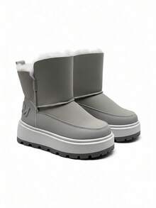 女士时尚水钻字母装饰保暖厚底雪地靴