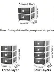 1 件/桌面抽屉整理架，多层化妆品展示架，大容量防尘抽屉整理架，办公用品整理，文具，化妆品收纳，适用于家庭、学校、办公室、梳妆台展示架、家居装饰、房屋装饰、卧室装饰、秋季装饰、节日装饰。 - 黃色 - 查看 2