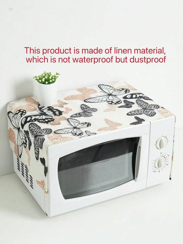 One Butterfly Patterned Microwave Dust Cover Can Prevent Dust And Stains. The Material Is All Polyester And Not Waterproof, But It Can Prevent Dust And Stains. It Is Also A Decorative Dust Cover That Is Easy To Use And Clean,Kitchen Decor,Household Items,Mother's Day Gift,Bedroom Decor,Garden,Kitchen Decor,Summer,Beach,Travel Essentials,Room Decor,Squishy,Graduation