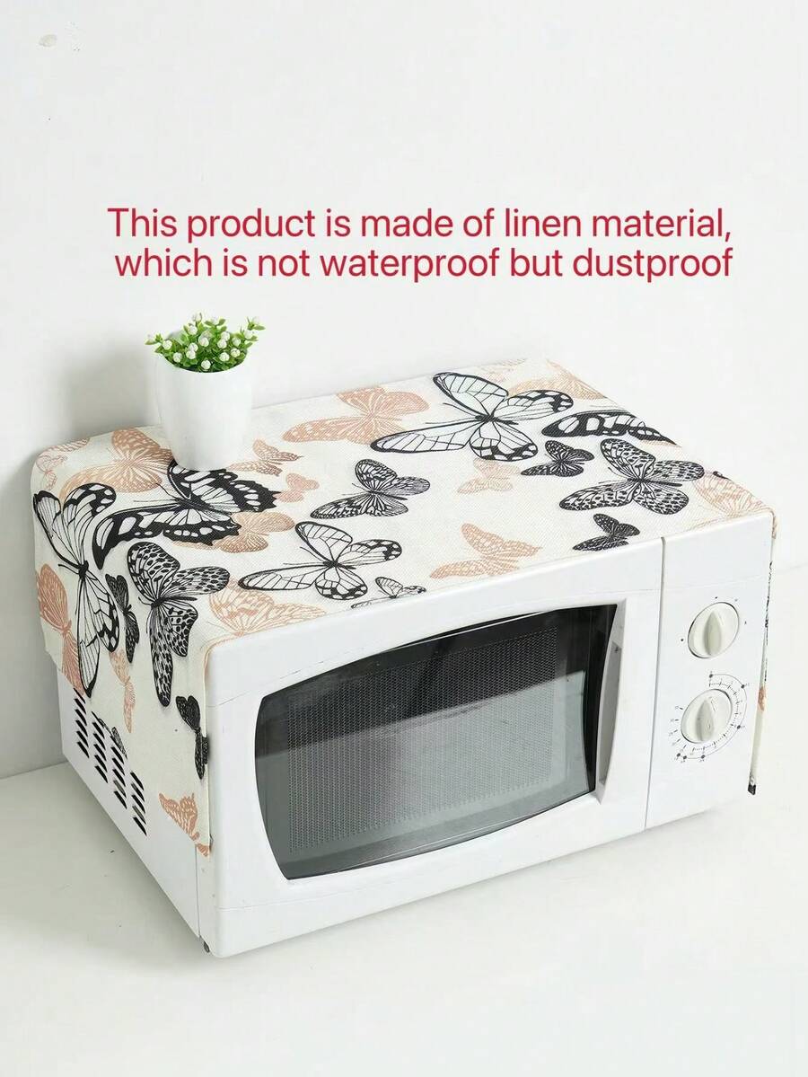 One Butterfly Patterned Microwave Dust Cover Can Prevent Dust And Stains. The Material Is All Polyester And Not Waterproof, But It Can Prevent Dust And Stains. It Is Also A Decorative Dust Cover That Is Easy To Use And Clean - Multicolor - View 1