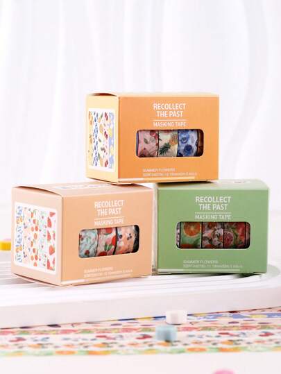 5 Rolls / Box Fruit Pattern Washi Tape, Bright Colors, Decorative Masking Tape, Diy Food Journal, Art Design Accessories, Notebook Decoration, Gift Wrapping, Suitable As A Gift For Everyone. Back To School , Valentine's Day, Halloween, Christmas, Thanksgiving, Birthday, Homecoming Season Gifts, St. Nicholas Day, Three Kings' Day, Merry Christmas. 5 Beautiful Rolls Of Washi Tape.