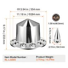 Rear Axle Wheel Covers, Spiked Axle Cover For Semi Truck, ABS Electroplate Rust-Resistant Lug Nut Covers, Universal Fit, Installation Tool Included, Complete Axle Cover Combo Kit - 13.94x9.17 Inches - View 7