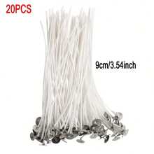 20/100 件棉质蜡烛芯，预蜡，无烟，燃烧时间长，适用于 DIY 蜡烛制作派对用品 - 白色 - 查看 9