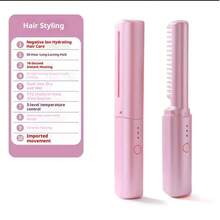 Rechargeable Mini Hair Straightener - Wireless Portable Travel Electric Comb, Suitable For Frizzy Hair, Smoothing, Available In Pink, Purple And Green - Suitable For Travel, Outdoor, Indoor, Convenient To Carry. The Perfect Gift For Women. - Multicolor - View 12