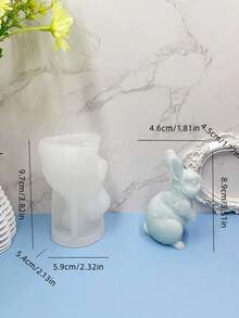 Molde de silicona multifuncional en forma de conejo y conejo de orejas grandes para hacer calentadores de manos y aromaterapia - Blanco - Ver 5