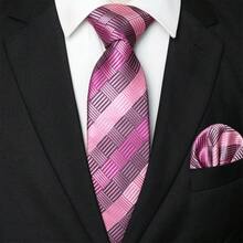 1/2/3/5 Stücke Herren Rosa gestreifte karierte Krawatte, Einstecktuch, Silber Krawattennadel, Manschettenknöpfe und Anstecknadel Kombinations-Set, geeignet für Arbeitsplatz, Geschäft, Meetings, Hochzeiten, Abschlussfeierlichkeiten und andere Anlässe, tolles Geschenk für Herren Geburtstag, Thanksgiving, Weihnachten, Neujahr